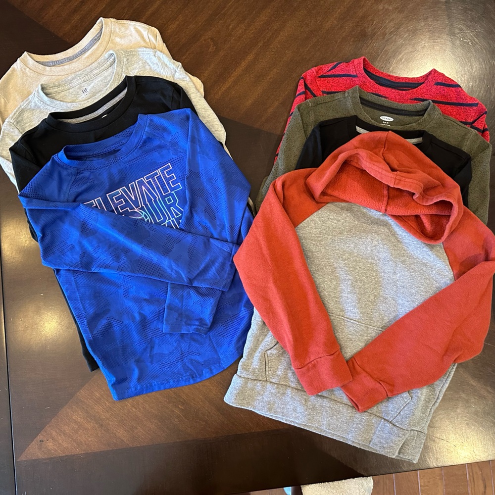 Boys Long Sleeve Tees Bundle - 8 Items